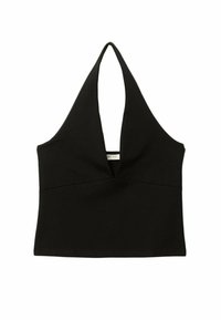 V-NECK HALTER - Top - black