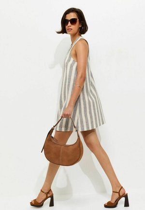 New Look, WHITE STRIPED SHIFT MINI DRESS - Robe de jour - white pattern