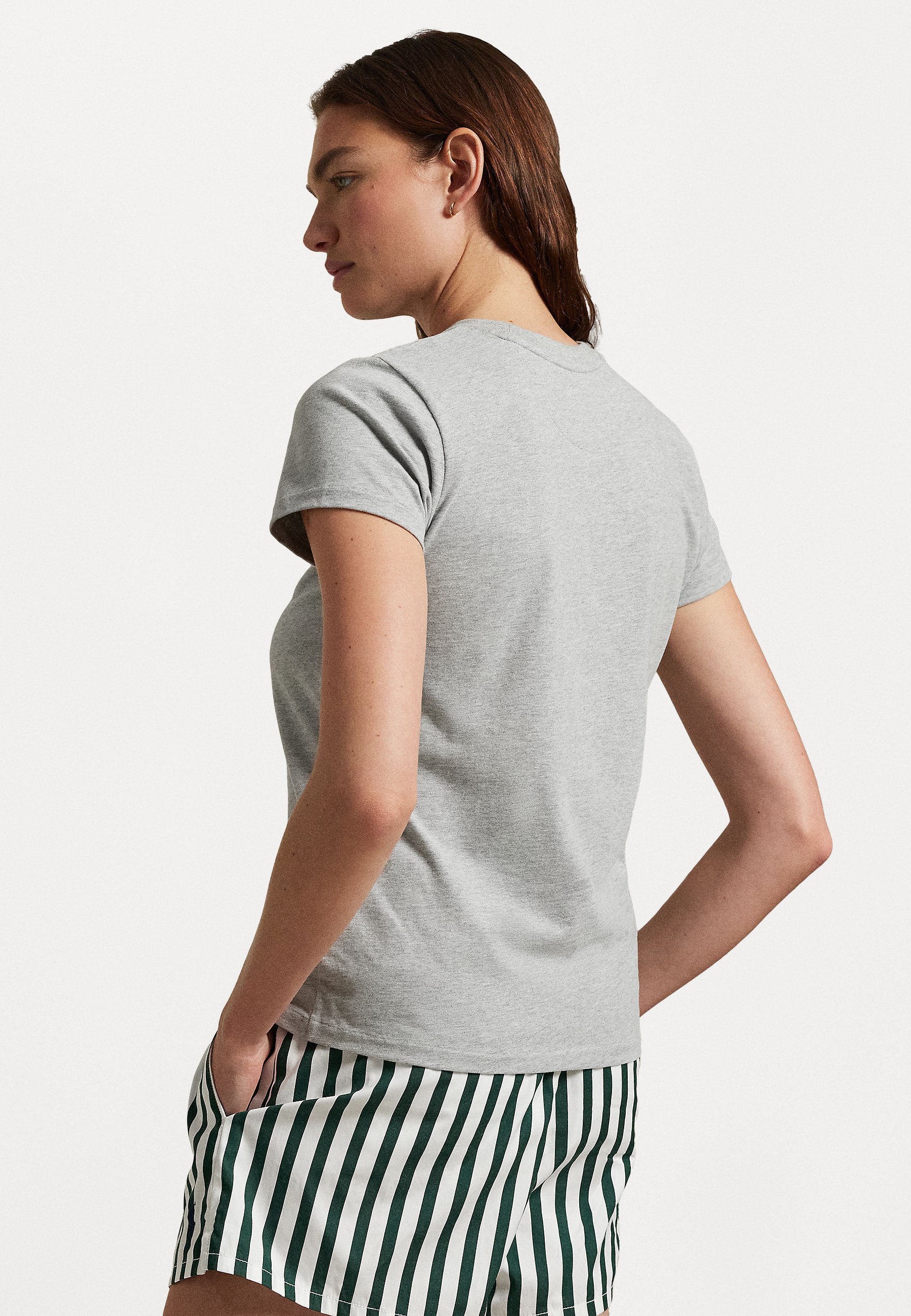 売れ筋商品|||ラルフローレン Tシャツ レディース トップス WIMBLEDON CREST JERSEY TEE - Print T-shirt - andover heather The Wimbledon Online Shop ︳ Polo Ralph Lauren Crest Jersey