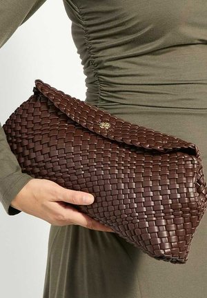 Dune London, ENCOURAGE Woven Clutch - Pochette - brown-synthetic