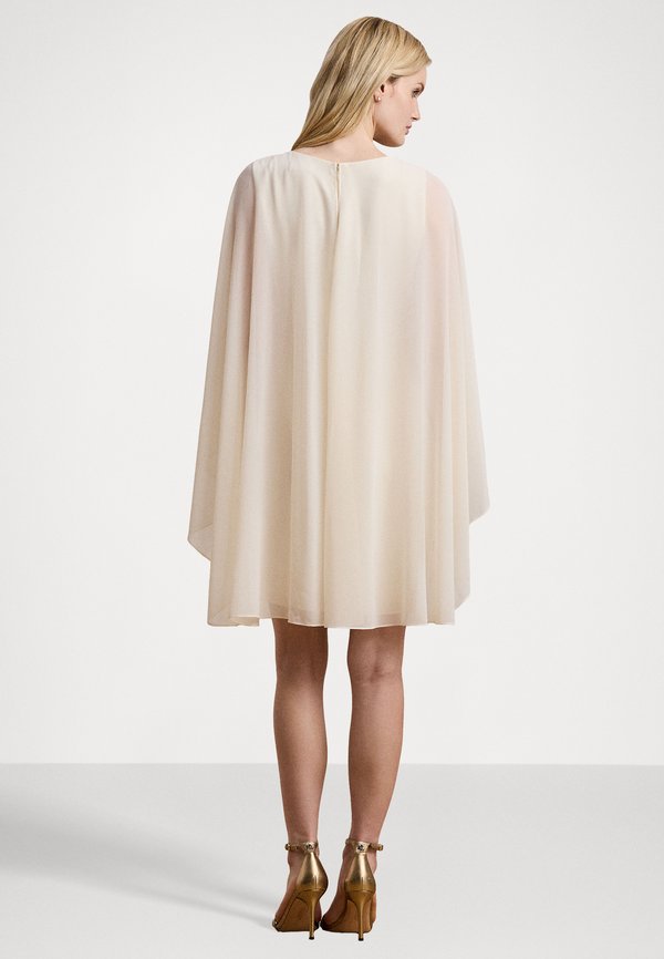 CAPE GEORGETTE COCKTAIL DRESS - Cocktail dress / Party dress - mascarpone cream4