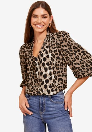 Friends Like These BOW FRONT WITH PUFF SLEEVE  - REGULAR FIT - Blůza - brown