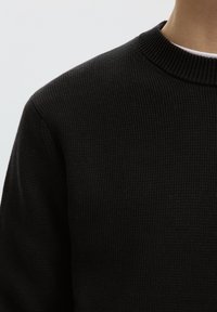 Selected SLHDANE STRUCTURE CREW NECK - Pullover - black