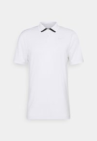 Bílá polokošile z prodyšné látky, s černým lemováním límce a malým logem na levé straně hrudi. Krátké rukávy a klasický střih.