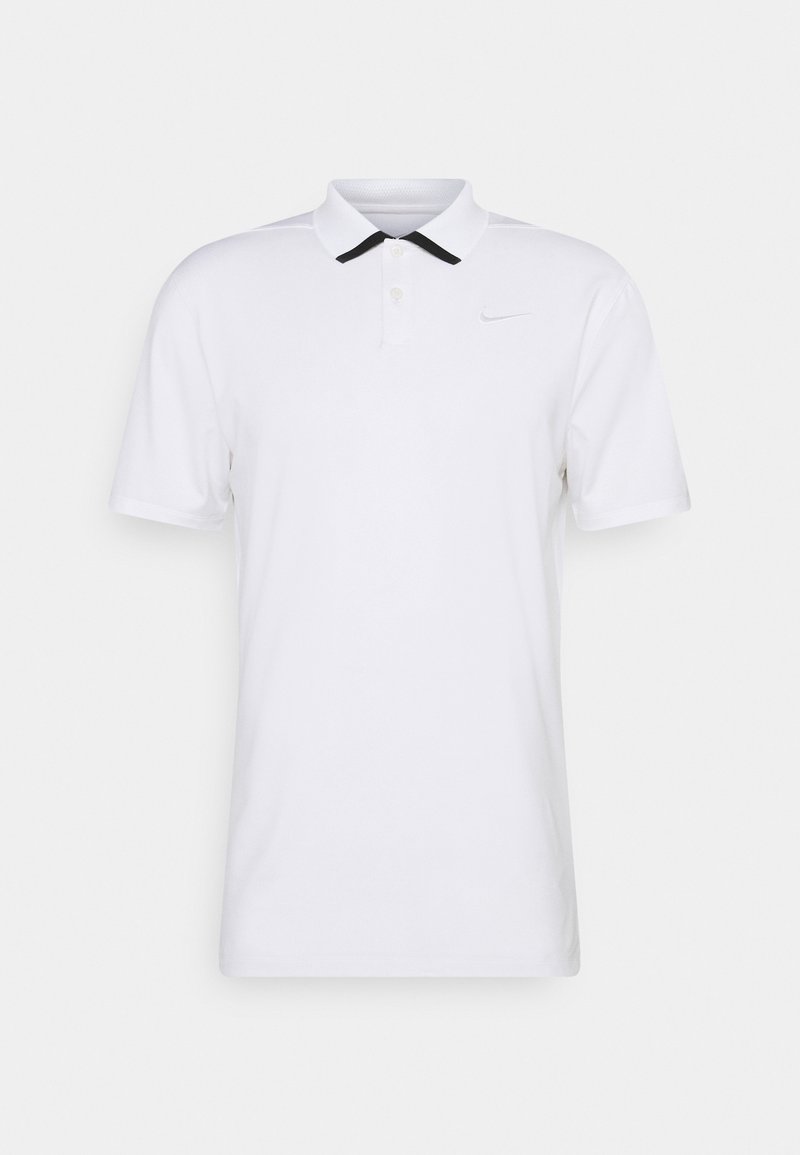 Bílá polokošile z prodyšné látky, s černým lemováním límce a malým logem na levé straně hrudi. Krátké rukávy a klasický střih.