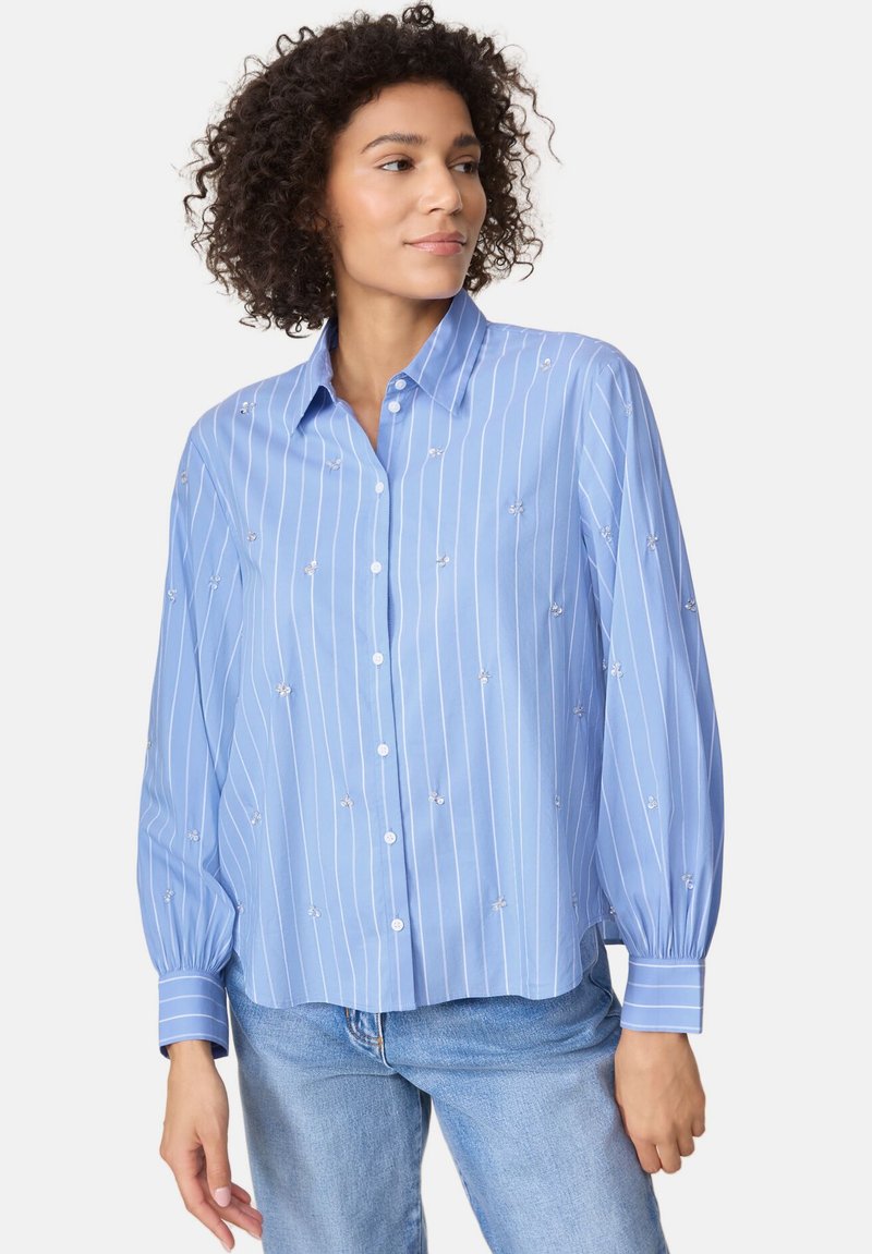 Gerry Weber LANGARM MIT DEKOR - Button-down blouse - dawn white stripes