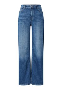 Pieces PCSILKE  - Wide leg - medium blue denim