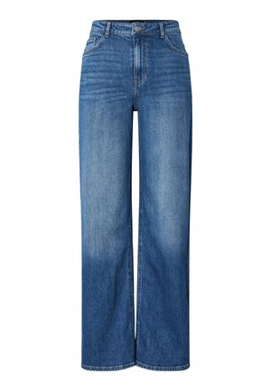 Pieces PCSILKE  - Wide leg - medium blue denim