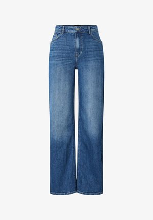 Pieces PCSILKE - Wide Leg - medium blue denim