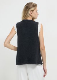 Calliope CON PASSAMANERIA PERLE  - Smanicato - nero