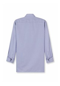 Langarmhemd in Hellblau mit schmalen weißen Streifen. Verfügt über einen kragenlosen Ausschnitt und geknöpfte Manschetten. Material aus einem Baumwollmix.