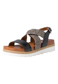 Marco Tozzi SANDALETTE - Riemensandalette - black ant.comb