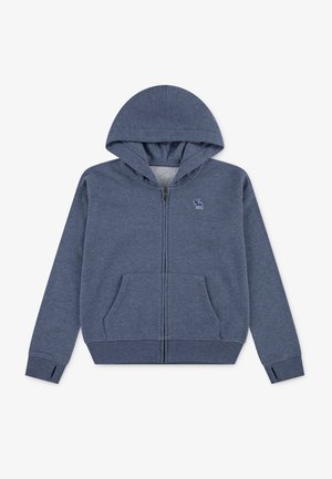 Abercrombie & Fitch ESSENTIALS FULL ZIP - Športna jopa s kapuco na zadrgo - vintage indigo heather