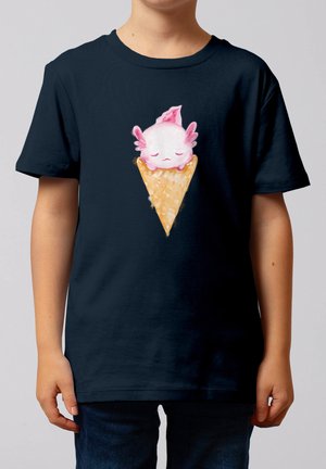 watapparel, AXOLOTL ICE CREAM UNISEX - T-shirt print - french navy