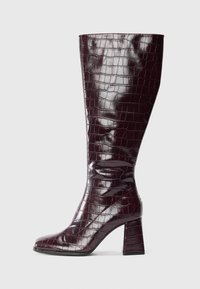 Boots med høye hæler - burgundy