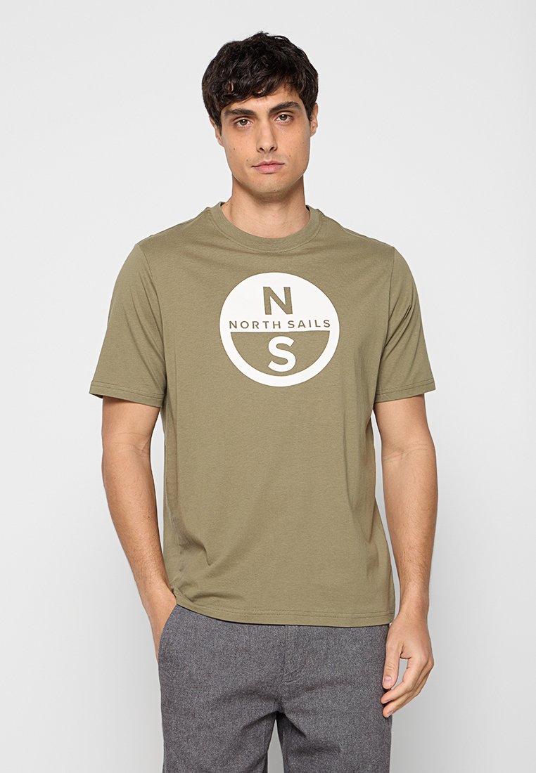 North Sails T-shirt print donkergroen