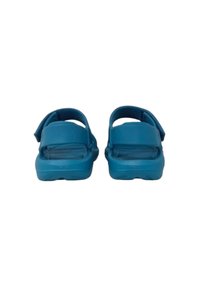 Blå sandaler med en solid design, som har justerbara remmar och en strukturerad fotbädd. Klumpig sula för extra komfort och stöd.