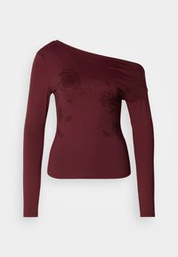 RHINESTONE - Long sleeved top - burgundy