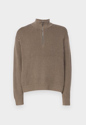 Abercrombie & Fitch Oversized Quarter-Zip Sweater - Džemperis - morel