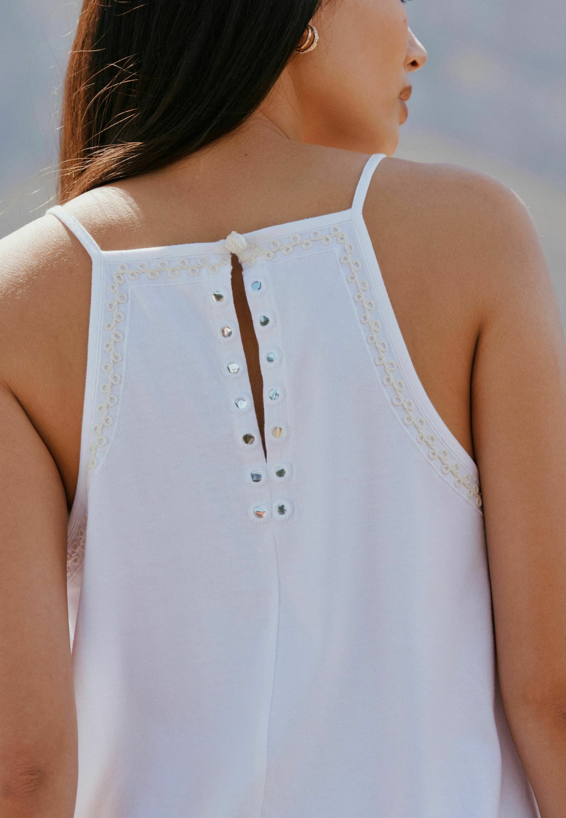 Next REGULAR FIT - SQUARE NECK SLEEVELESS MIRROR DETAIL MINI DRESS
