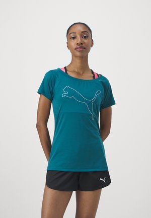 TRAIN FAVORITE CAT TEE - T-shirt de sport - cold green