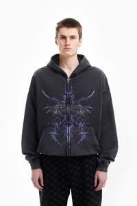 FAVELA UNISEX - Sweater met rits - black washed