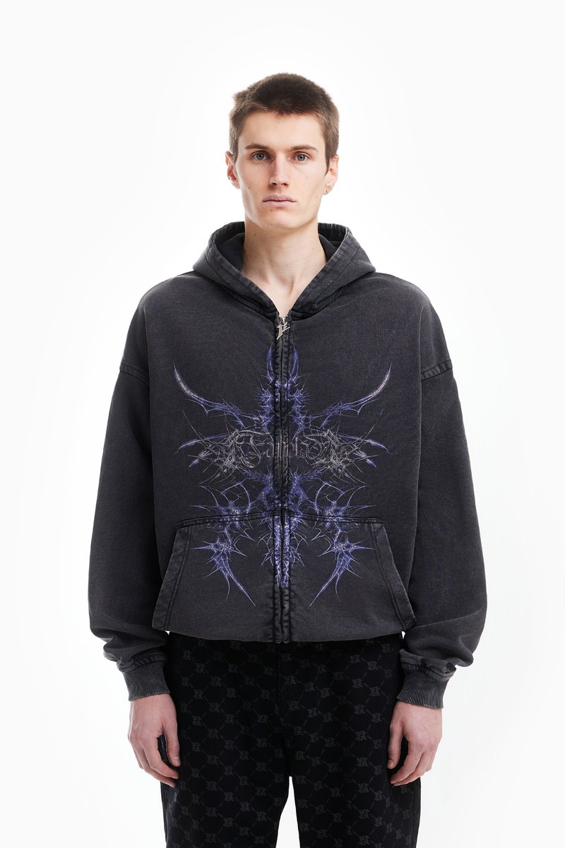 FAVELA UNISEX - Sweater met rits - black washed