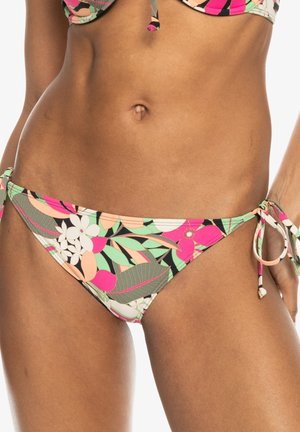 Bikini slip in een meerkleurige bloemenprint, met strikdetails aan de zijkanten. Gemaakt van gladde, rekbare stof met een lage taille.