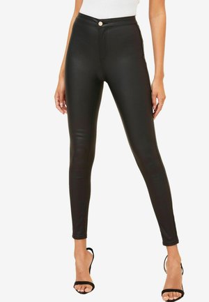 Lipsy SKINNY - Pantaloni - coated black
