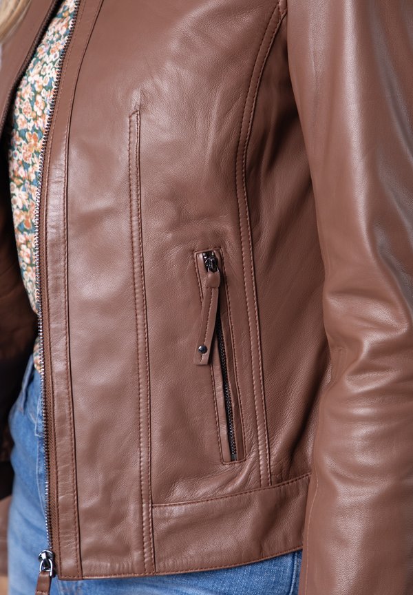 THRELKELD - Leather jacket - tan4