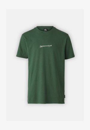 Quiksilver RUSHED LOGO DNA - Nyomott mintás póló - forest