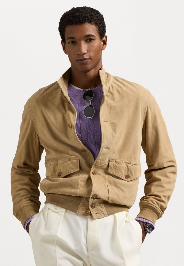 SUEDE JACKET - Bomber Jacket - vintage khaki