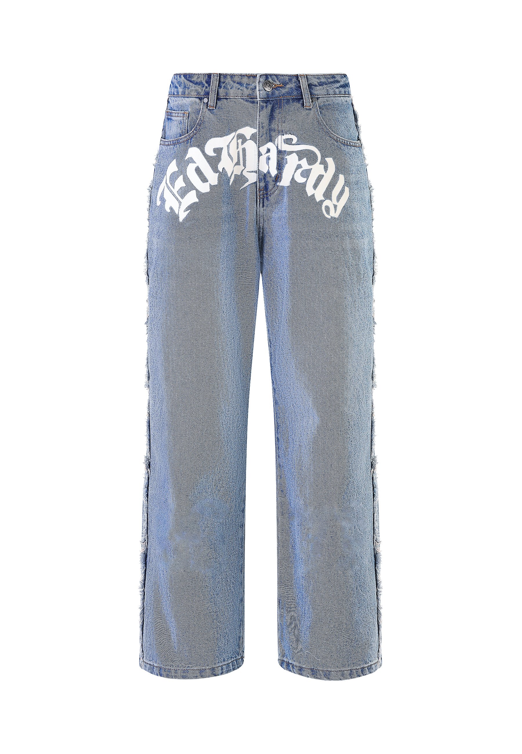 Ed Hardy GOTHIC FRAYED PANEL - Straight leg jeans - blue - Zalando.ie