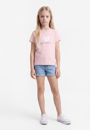 New Balance, STACKED LOGO TEE - T-shirts print - pink chalk