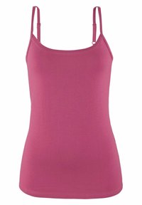 Roze mouwloze top met verstelbare bandjes, aansluitend ontwerp, gemaakt van soepele, rekbare stof, met een standaard zoom.