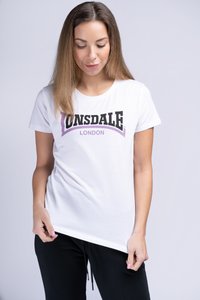 Lonsdale ACHNAVAST - Tričko s potlačou - white black lilac
