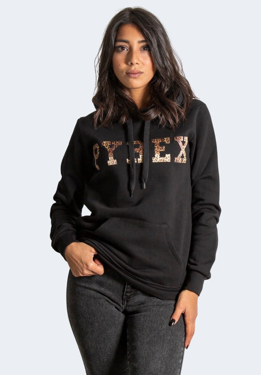 Pyrex LOGO LEOPARDATO TASCA - Felpa - black/nero - Zalando.it