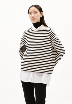 FRANKA STRIPE - Langarmshirt - undyed-black