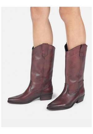 Bottes de cowboy / motard - borgonha