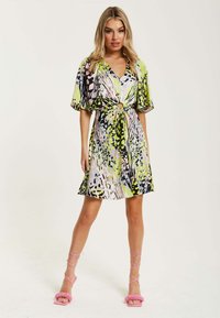 Liquorish ABSTRACT PRINT WITH CUT OUT FRO - Day dress - multi coloured