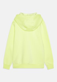 Felpa con cappuccio di un brillante giallo neon, caratterizzata da una texture morbida, polsini a coste e un design con tasca a marsupio nella parte anteriore.