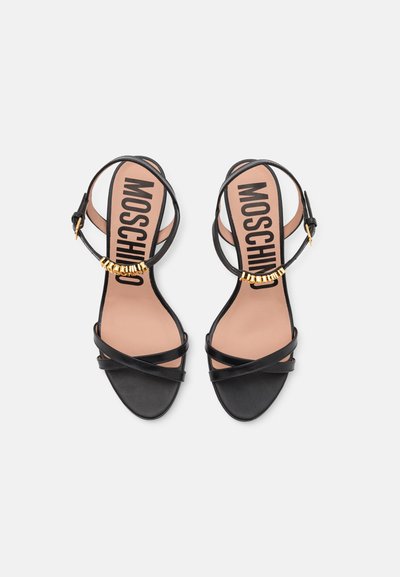 MOSCHINO MINI LETTERING - Sandály na vysokém podpatku - nero