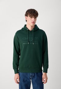 GANT TONAL SHIELD HOODIE - Mikina s kapucňou - grün
