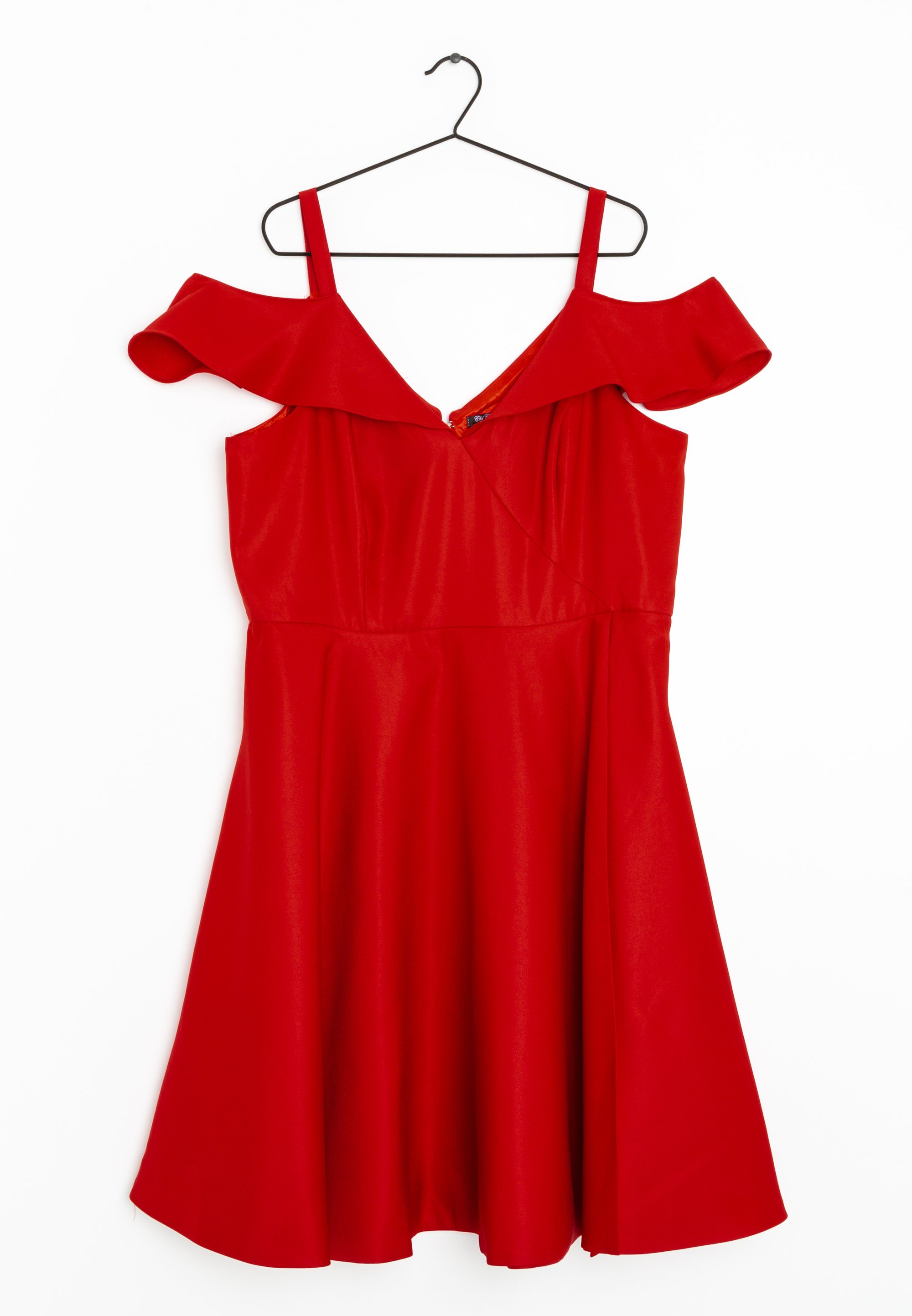 red chi chi london dress Chi Chi Ruffle Sleeve Cut Out Back Maxi Dress in Red, Size 16