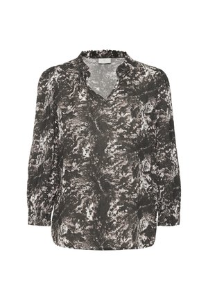 Kaffe LINDA AMBER  - Blouse - black grey abstract graphic