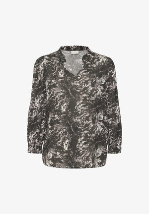 Kaffe LINDA AMBER - Blouse - black grey abstract graphic