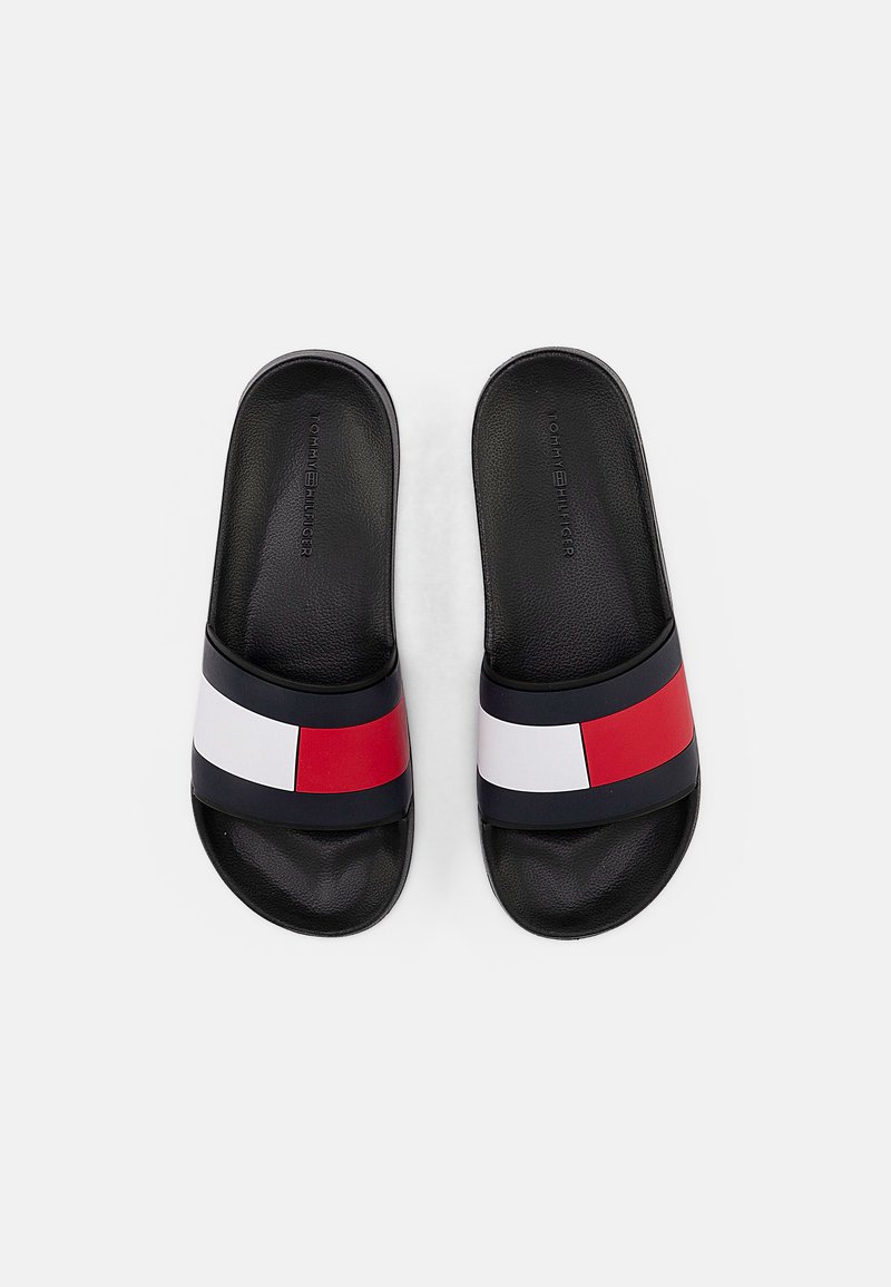 Tommy Hilfiger FLAG SLIDE - Chanclas de baño black/negro - Zalando.es