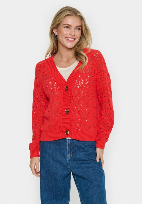 JUNA - Strickjacke - flame scarlet