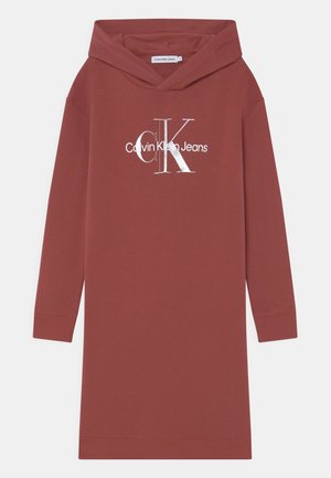 METALLIC MONOGRAM HOODIE DRESS - Denní šaty - terracotta tile