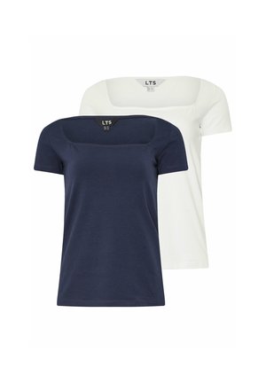 2 PACK SQUARE NECK - Basic T-shirt - navy